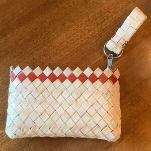 Gum/ Candy Wrapper Zipper Pouch with Zig Zag Detail and Strap
